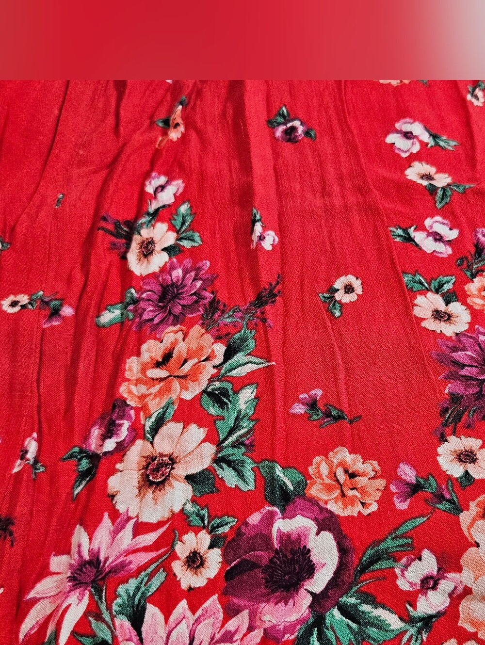 Torrid Women Floral Fit/Flare Dress Plus Size 1X Coral Midi Fairy Summer Travel - Picture 12 of 14